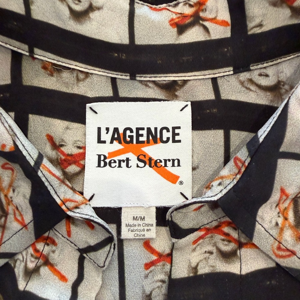 L'AGENCE Bert Stern Collab Marilyn Monroe Film Strip Motif Blouse - Rare! SZ M - Picture 2 of 5